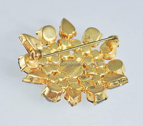 Vintage Signed Made In Austria Rhinestone Brooch