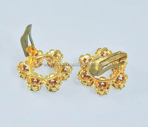 Vintage Signed Austria Rhinestone Earrings