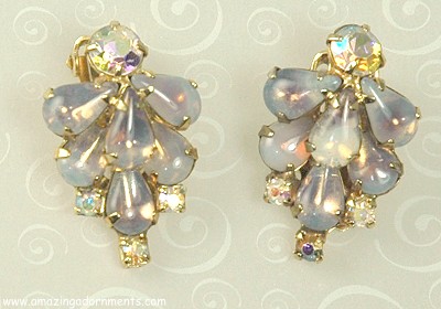 Vintage LERU Rhinestone Earrings|Amazing Adornments.com Signed Vintage