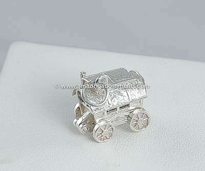 Vintage Sterling Silver Articulating Wagon Charm