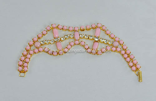 Vintage Pink Glass Bracelet