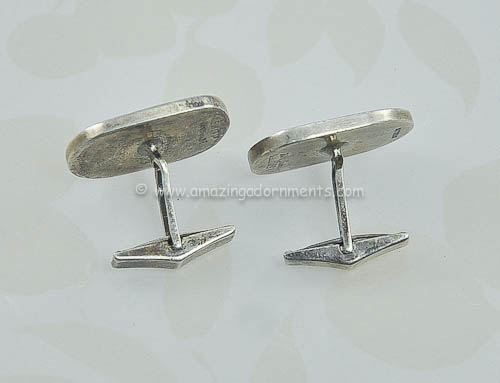 Vintage Modernist Sterling Cufflinks Signed Esther Lewittes