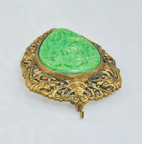 Vintage Jade Pendant and Pin Combo