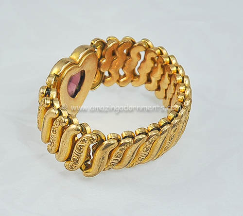 Vintage Signed Pitman and Keller Rolled Gold FIlled Sweetheart Bracelet