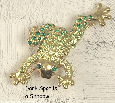 Monet Rhinestone Frog Pin