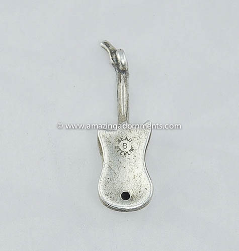 Vintage Signed Beau Sterling Guitar Charm