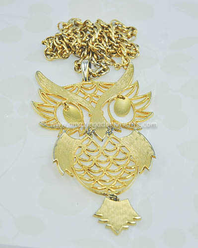 Vintage Unsigned Owl Necklace