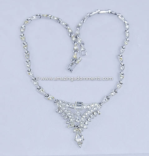 Vintage Signed Ora Rhinestone Necklace
