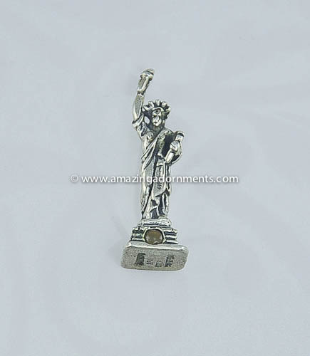Vintage Signed Beau Sterling Lady Liberty Stanhope Charm