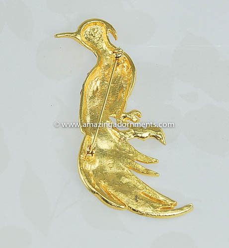 Vintage Enamel Bird Pin