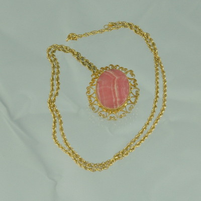 Pretty Gold Filled Pendant Necklace/Brooch Signed SORRENTO