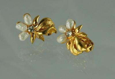 Faux Baroque Pearl AVON Clip Earrings