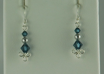 Genuine Swarovski Crystal and Pearl with Sterling Silver Dangle Earring
