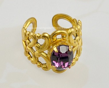 Unsigned Rhinestone Ring