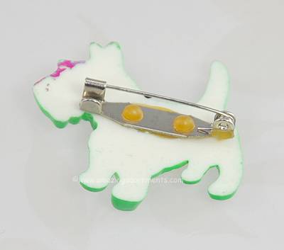 Vintage Celluloid Dog Figural Pin