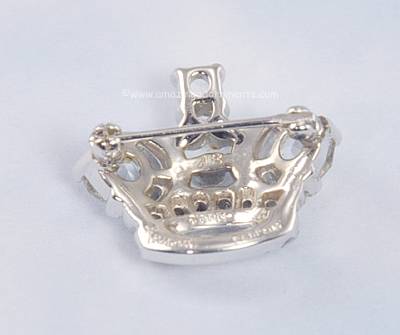 Trifari Rhinestone Crown Pin