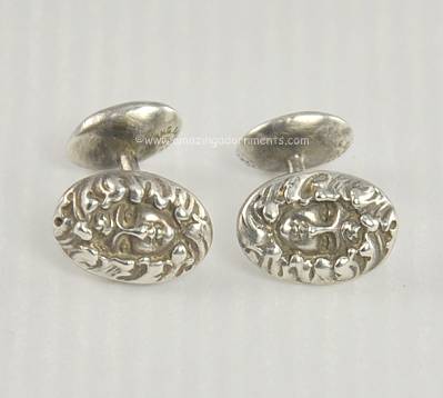 Antique Signed Unger Brothers Sterling Silver Cufflinks