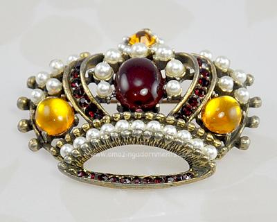 Vintage Weiss Crown Brooch