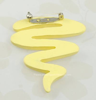Vintage Yellow Plastic Lighting Bolt Pin
