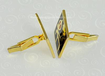 de Passille Sylvestre Enamel Cufflinks