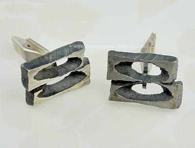 1970s Modernist Sten & Laine Sterling Cufflinks