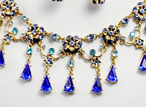 Rhinestone Bib Necklace and Earring Set