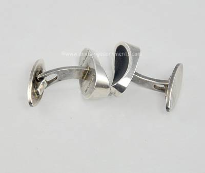 Vintage Danish Modernist Sterling Sivler Cufflinks Signed Thor Selzer