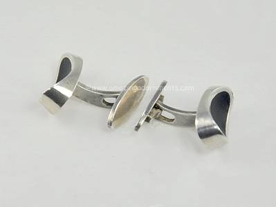 Vintage Danish Modernist Sterling Sivler Cufflinks Signed Thor Selzer