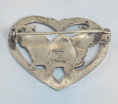 Pegasus Coro Sterling Heart Pin