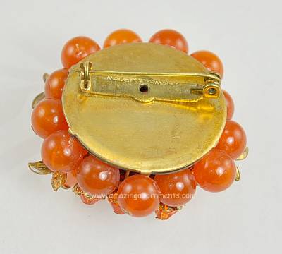 Vintage Signed Made in Germany Beaded Brooch