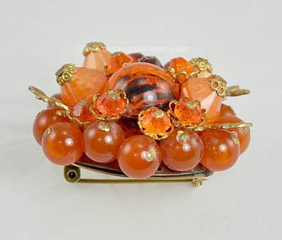 Vintage Signed Made in Germany Beaded Brooch