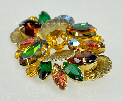 DeLizza and Elster Rhinestone Brooch