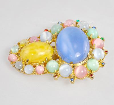 Vintage Colored Moonstone Clip