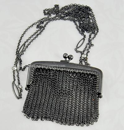 Vintage French Gun Metal Purse