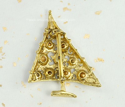 Vintage Signed Weiss Christmas Tree Pin