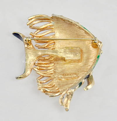 Signed Boucher Enamel Fish Brooch