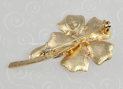 Signed Pastelli Enamel Flower Brooch