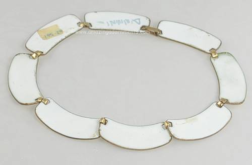 Vintage Kay Denning Enamel on Copper Modernist Necklace