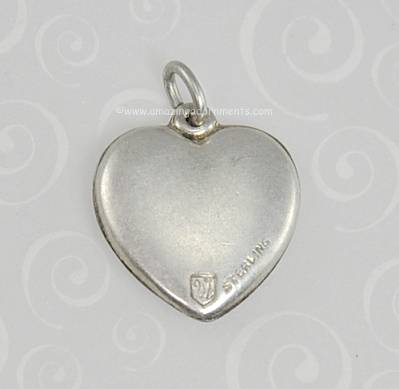 Vintage Walter Lampl Sterling and Enamel Heart Charm