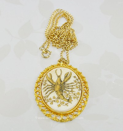 Vintage Pakula Scorpio Zodiac Necklace