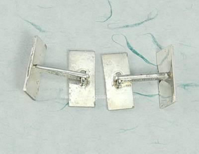 Vintage Finnish Modernist Silver Cufflinks Signed KUPITTAAN KULTA