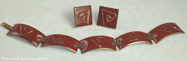 Kay Denning Copper and Enamel Set