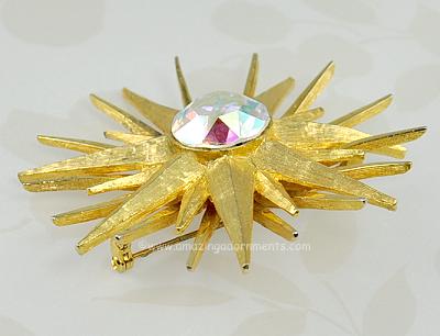 Vintage Signed Schiaparelli AB Rhinestone Brooch