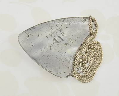 Vintage Signed Nita Lustig Modernist Sterling Silver Pendant Necklace