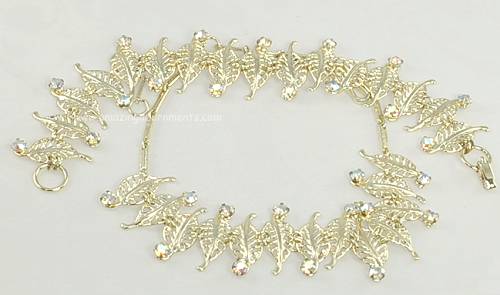 AB Rhinestone Leaf Set 