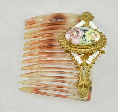 Vintage Signed Miriam Haskell Hair Comb