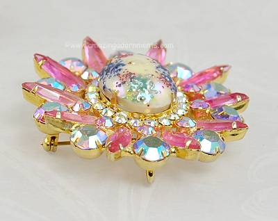 Vintage DELIZZA and ELSTER Pink Stippled Cabochon Easter Egg Set~ BOOK PIECE