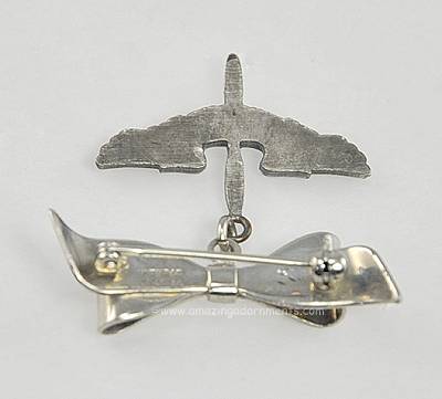Vintage Sterling Bow with Air Force Fob Pin Signed PROVIDENCE STOCK COMPANY 