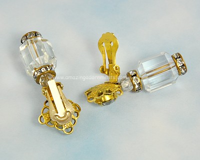 Signed Freirich Crystal Earrings