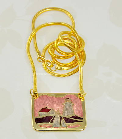 Modernist Signed de Passille Sylvestre Enamel Necklace